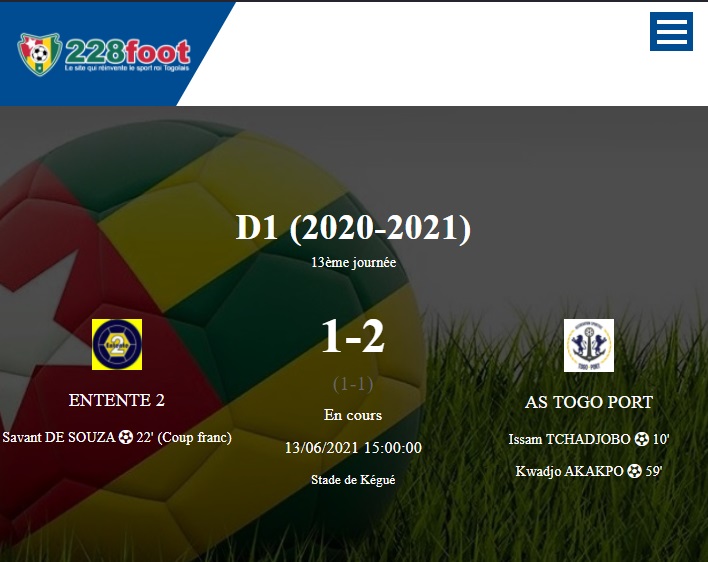 D1 Togo / J13: Les 3 buts en vidéos de la palpitante rencontre Entente II  vs AS Togo Port (1-2)